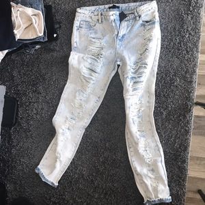 Distressed jeans